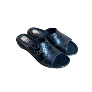 NEW! Earth Spirit womens Melissa sandal. Black Leather. Size 9